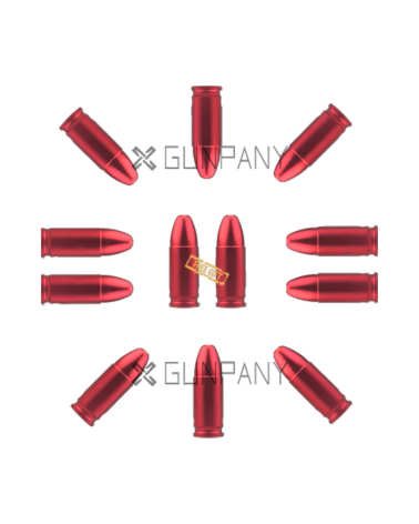 Lot de 12 douilles d’entraînement 9mm Vector Optics en aluminium anodisé rouge Lot de 12 douilles d’entraînement 9mm Vector Optics en aluminium anodisé rouge