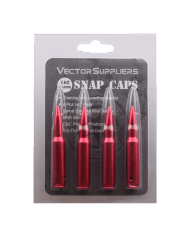 Douilles d’entraînement 7.62x51 x4 Vector Optics – cartouches factices aluminium rouge