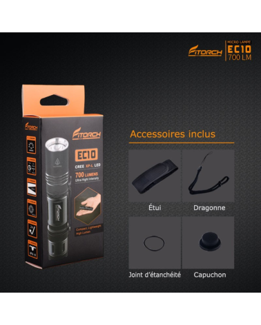 Lampe de poche Fitorch EC10 700 lumens – compacte, résistante et étanche Lampe de poche Fitorch EC10 700 lumens – compacte, résistante et étanche