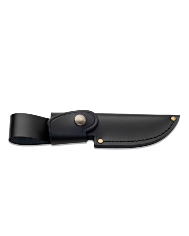 Kastor Micarta Noir – couteau bushcraft Wildsteer avec lame brossée et étui cuir Kastor Micarta Noir – couteau bushcraft Wildsteer avec lame brossée et étui cuir