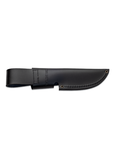 Kastor Micarta Noir – couteau bushcraft Wildsteer avec lame brossée et étui cuir Kastor Micarta Noir – couteau bushcraft Wildsteer avec lame brossée et étui cuir