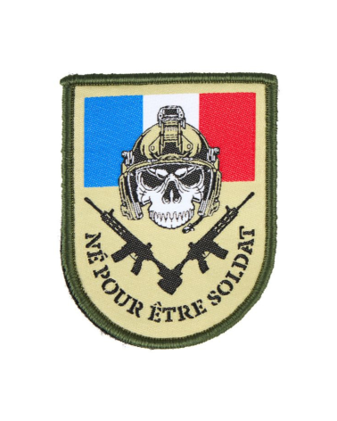 Patch tissé Né Pour Être Soldat avec fixation velcro – A.R.E.S.