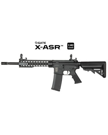 Réplique Specna Arms SA F02 FLEX Gate XASR noire 1.14 J fournie avec chargeur S Mag Hi Cap et carte diagnostic GATE X ASR