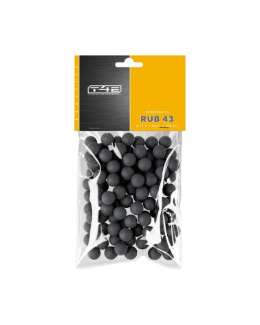 Pack 100 billes RUB caoutchouc calibre 43 T4E pour entraînement intensif et simulation réaliste