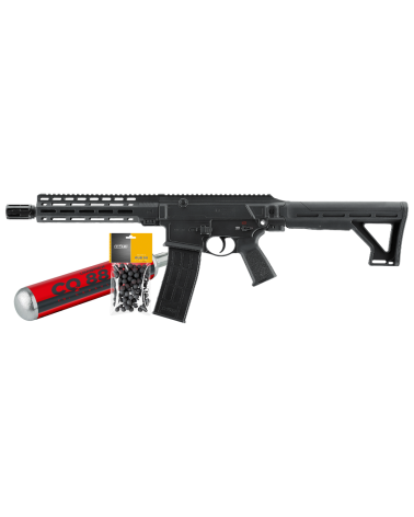 Pack TC68 T4E fusil full auto calibre 68 16J avec 100 billes caoutchouc et 5 capsules CO2 12 g