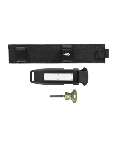 Couteau fixe Ultimate Fixed Blade Gerber lame Clip Point 7Cr17MoV manche caoutchouc gris vert avec étui nylon et accessoires Couteau fixe Ultimate Fixed Blade Gerber lame Clip Point 7Cr17MoV manche caoutchouc gris vert avec étui nylon et accessoires