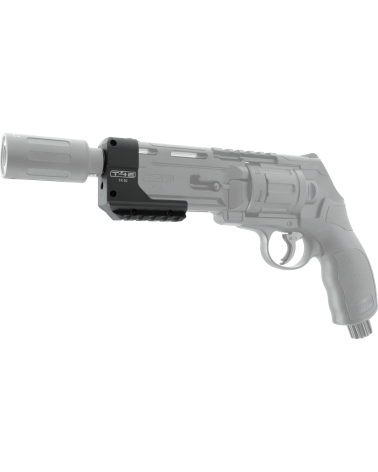 Support de fixation T4E pour TR50 filetage M17x1 avec bague moletée de protection et rail inférieur pour accessoires Support de fixation T4E pour TR50 filetage M17x1 avec bague moletée de protection et rail inférieur pour accessoires