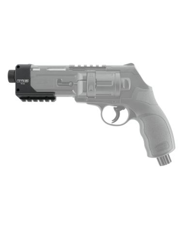 Support de fixation T4E pour TR50 filetage M17x1 avec bague moletée de protection et rail inférieur pour accessoires