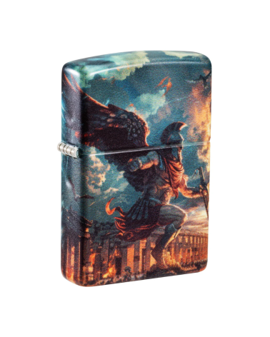 Briquet Zippo Greek Myths Design avec Arès et Zeus en 540° Color Matte