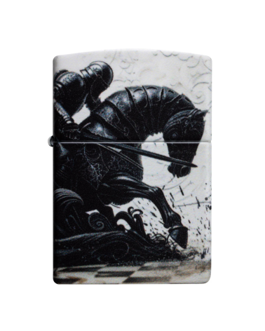 Briquet Zippo Black Knight Design avec cavaliers d’échecs en impression 540° Color Matte Briquet Zippo Black Knight Design avec cavaliers d’échecs en impression 540° Color Matte