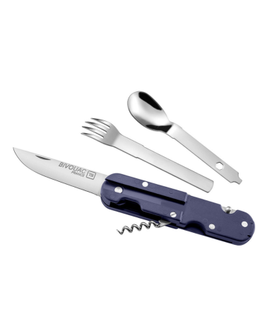 Couteau Tatou Bleu multifonctions TB Outdoor avec lame inox et étui nylon