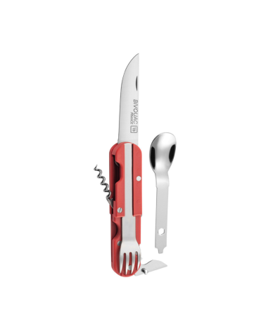 Couteau Tatou Rouge multifonctions TB Outdoor avec lame inox et étui nylon