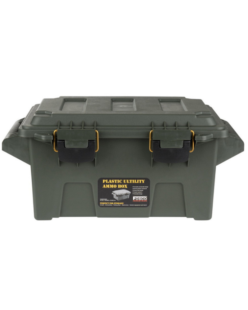 BOÎTE À MUNITIONS/UTILITAIRE COMPACTE EN PLASTIQUE VERT - FOSCO INDUSTRIES BOÎTE À MUNITIONS/UTILITAIRE COMPACTE EN PLASTIQUE VERT - FOSCO INDUSTRIES
