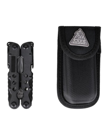 Pince multifonction Crab Ares avec 12 outils en acier finition titanium et étui ceinture