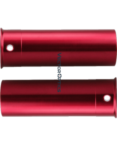 Lot de 2 douilles d’entraînement calibre 12 Vector Optics en aluminium anodisé rouge avec culot silicone et attache Lot de 2 douilles d’entraînement calibre 12 Vector Optics en aluminium anodisé rouge avec culot silicone et attache