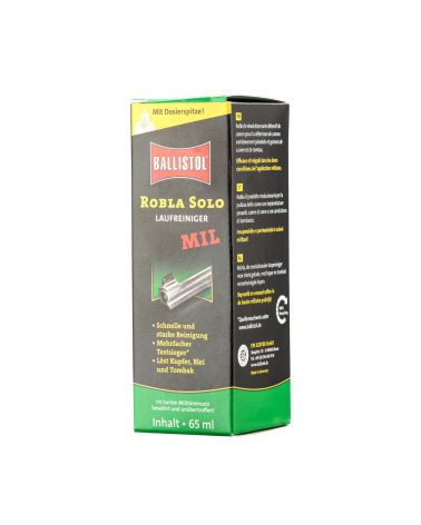 Flacon de Robla Solo Ballistol 65 ml, nettoyant canons intensif pour armes fortement encrassées Flacon de Robla Solo Ballistol 65 ml, nettoyant canons intensif pour armes fortement encrassées
