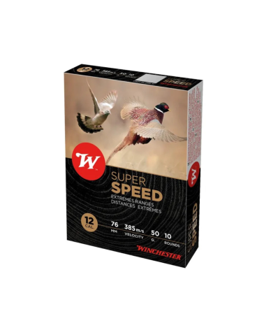 Boîte 10 cartouches Super Speed 12/76 50 g Winchester plomb jupe P0 poudre G2 pour chasse grand gibier et gibier d’eau
