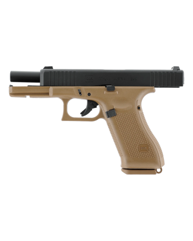 Glock 17 Gen5 6mm Gaz French Edition – cadre Coyote, culasse métal noire, chargeur 22 coups, livré en mallette d’origine Glock 17 Gen5 6mm Gaz French Edition – cadre Coyote, culasse métal noire, chargeur 22 coups, livré en mallette d’origine