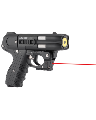 JPX 4 Laser Pro Piexon noir — Jet protecteur OC liquide 4 coups avec laser intégré, livré avec holster Kydex et 4 cartouches