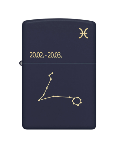 Briquet Zippo Zodiac Poisson Navy Matte rechargeable tempête Briquet Zippo Zodiac Poisson Navy Matte rechargeable tempête
