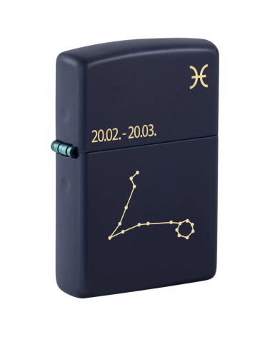 Briquet Zippo Zodiac Poisson Navy Matte rechargeable tempête