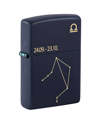 Briquet Zippo Zodiac Balance Navy Matte – symbole d’harmonie et d’équilibre