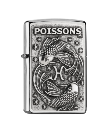 Briquet Zippo Signe Poissons Street Chrome – symbole de sensibilité et de créativité