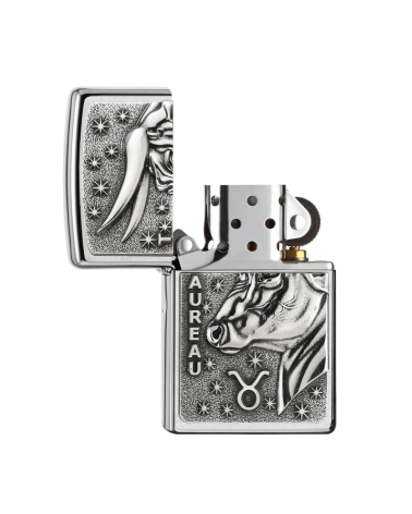 Briquet Zippo Signe Taureau Street Chrome – symbole de force et de loyauté