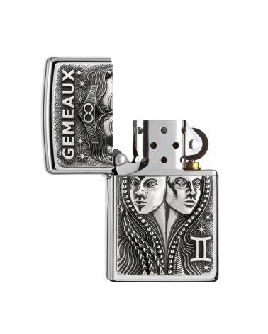 Briquet Zippo Signe Gémeaux Street Chrome – symbole d’énergie et de dualité Briquet Zippo Signe Gémeaux Street Chrome – symbole d’énergie et de dualité