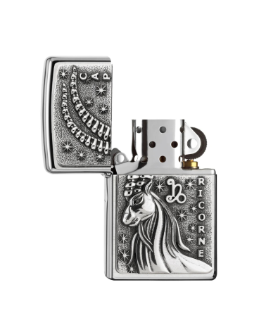 riquet Zippo Signe Capricorne Street Chrome – symbole de persévérance et de force