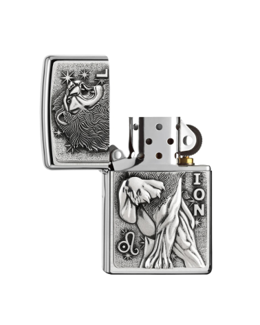 Briquet Zippo Signe Lion Street Chrome – symbole de force et de prestige Briquet Zippo Signe Lion Street Chrome – symbole de force et de prestige