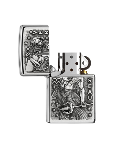 Briquet Zippo Signe Verseau Street Chrome – briquet tempête du zodiaque Briquet Zippo Signe Verseau Street Chrome – briquet tempête du zodiaque
