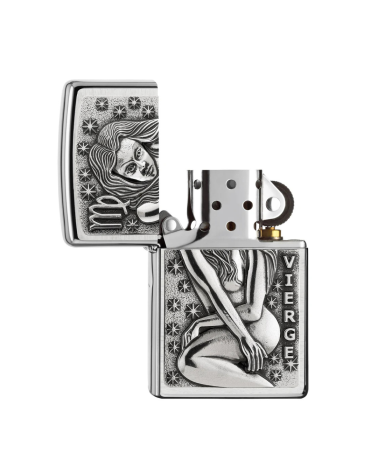 Briquet Zippo Signe Vierge Street Chrome – briquet tempête du zodiaque Briquet Zippo Signe Vierge Street Chrome – briquet tempête du zodiaque
