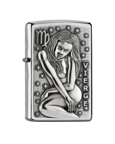 Briquet Zippo Signe Vierge Street Chrome – briquet tempête du zodiaque