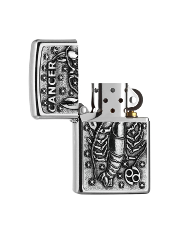 Briquet Zippo Signe Cancer Street Chrome – briquet tempête du zodiaque Briquet Zippo Signe Cancer Street Chrome – briquet tempête du zodiaque