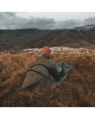 Abri bivvi Snugpak Stratosphere WGTE vert olive utilisé par les Forces Spéciales Abri bivvi Snugpak Stratosphere WGTE vert olive utilisé par les Forces Spéciales