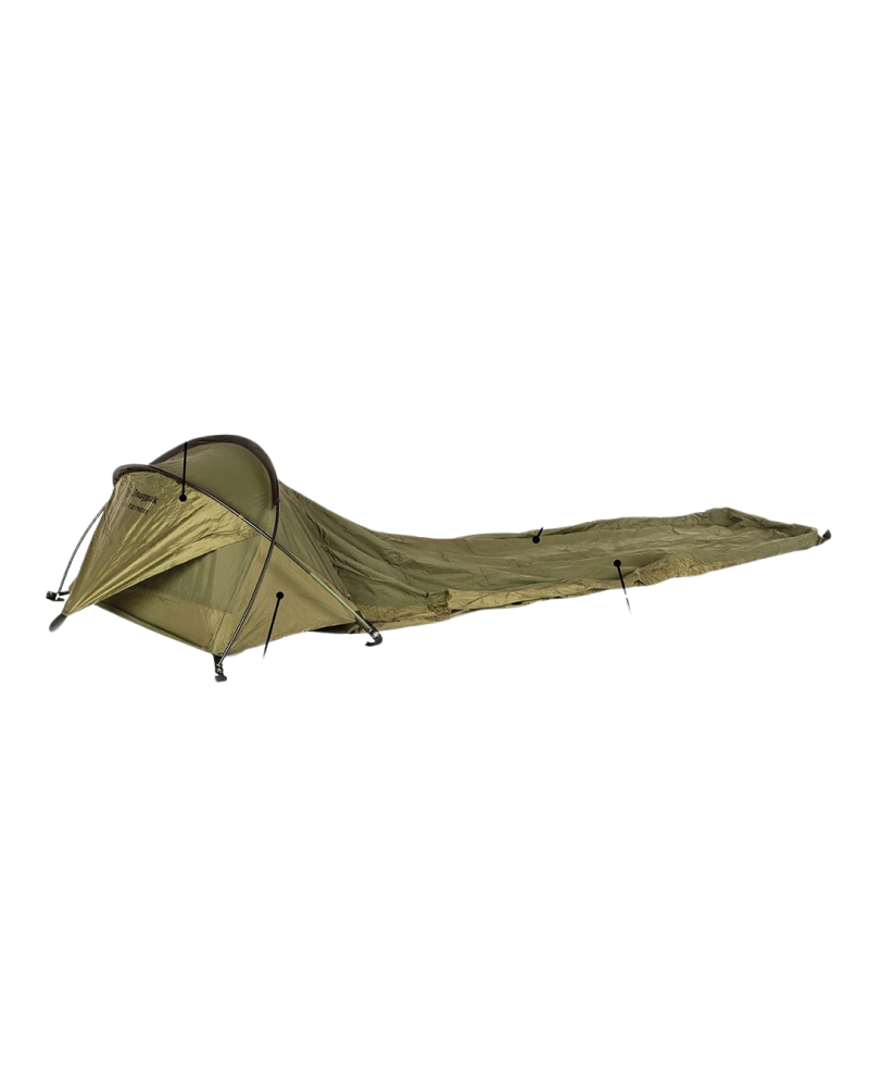 Abri bivvi Snugpak Stratosphere WGTE vert olive utilisé par les Forces Spéciales Abri bivvi Snugpak Stratosphere WGTE vert olive utilisé par les Forces Spéciales