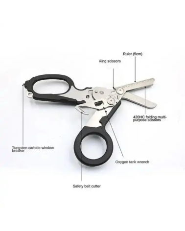Ciseaux d’urgence Rhino Rescue 6-en-1 avec lames en acier inoxydable et fonctions tactiques pour EMS et premiers secours Ciseaux d’urgence Rhino Rescue 6-en-1 avec lames en acier inoxydable et fonctions tactiques pour EMS et premiers secours