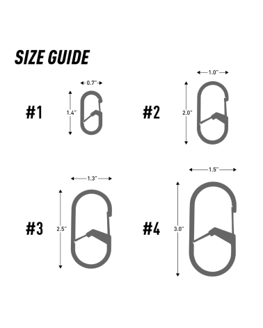 Mousqueton à double chambre G-Series noir taille 4 Nite Ize, en acier inoxydable, idéal pour sécuriser clés et accessoires.