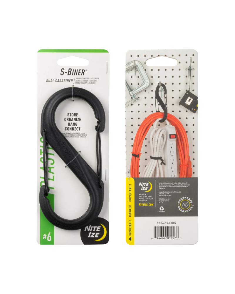 MOUSQUETON DOUBLE EN PLASTIQUE S-BINER NOIR TAILLE 6 - NITE IZE MOUSQUETON DOUBLE EN PLASTIQUE S-BINER NOIR TAILLE 6 - NITE IZE