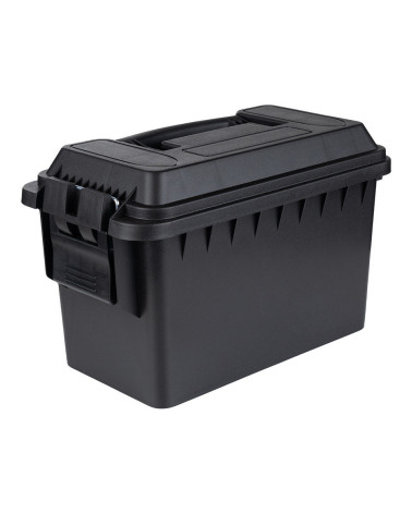 Boîte à munitions en plastique .50 Cal Fosco noire, étanche, empilable et robuste pour munitions et accessoires tactiques Boîte à munitions en plastique .50 Cal Fosco noire, étanche, empilable et robuste pour munitions et accessoires tactiques