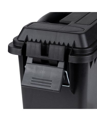 Boîte à munitions en plastique .50 Cal Fosco noire, étanche, empilable et robuste pour munitions et accessoires tactiques