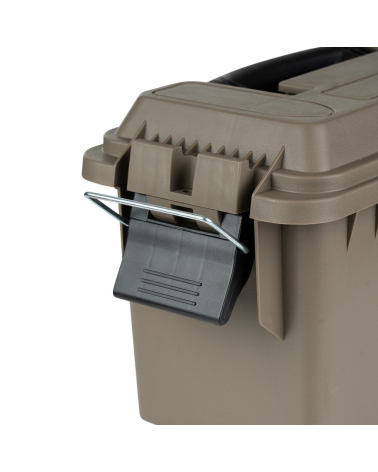 Boîte à munitions en plastique .50 Cal Fosco tan, étanche et empilable, idéale pour munitions et accessoires tactiques