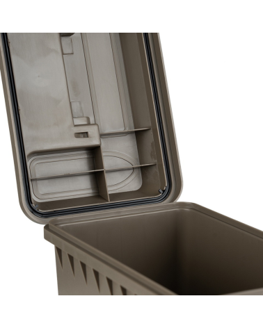 Boîte à munitions en plastique .50 Cal Fosco tan, étanche et empilable, idéale pour munitions et accessoires tactiques Boîte à munitions en plastique .50 Cal Fosco tan, étanche et empilable, idéale pour munitions et accessoires tactiques