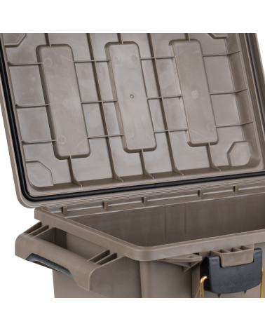Boîte à munitions / utilitaire compacte en plastique tan Fosco, étanche, empilable et robuste pour usage tactique ou outdoor