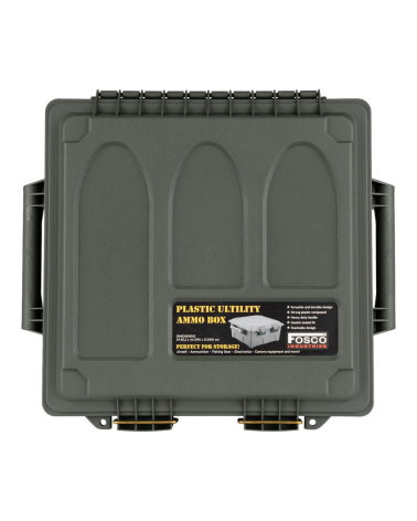 Boîte à munitions / utilitaire grande en plastique vert Fosco Industries, étanche, robuste et empilable