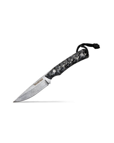 Couteau Troll Toxifié Wildsteer avec lame stonewash et manche pakkawood noir toxifié