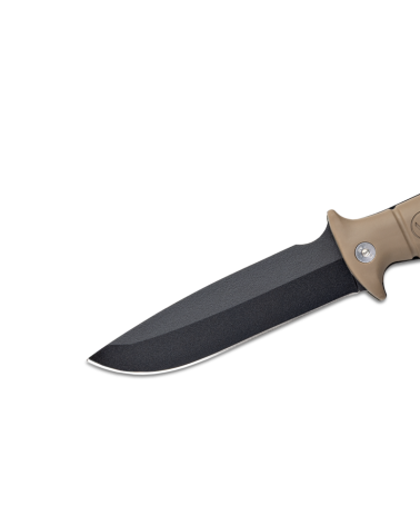 Couteau tactique Wildsteer Tarasco Outdoor Coyote avec lame époxy noire et manche Tactiprène Couteau tactique Wildsteer Tarasco Outdoor Coyote avec lame époxy noire et manche Tactiprène