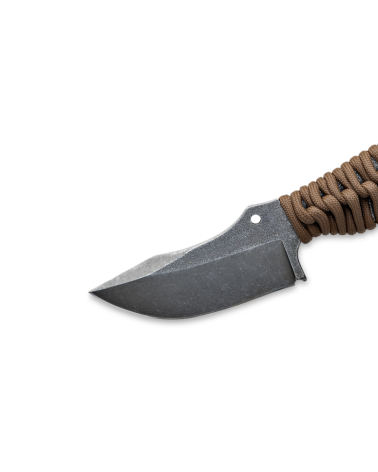 Couteau Wildsteer Karlican Paracorde Coyote avec lame stonewash, compact et robuste Couteau Wildsteer Karlican Paracorde Coyote avec lame stonewash, compact et robuste