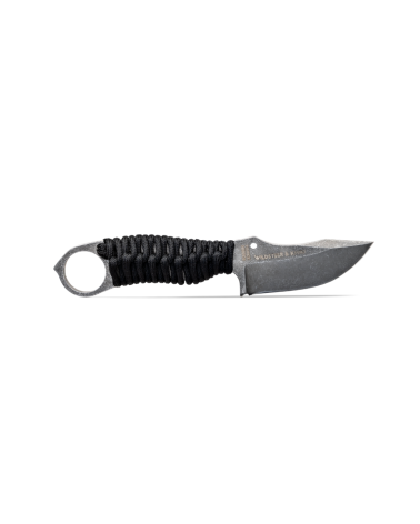 Couteau Wildsteer Karlican Paracorde Noire avec lame stonewash, compact et robuste Couteau Wildsteer Karlican Paracorde Noire avec lame stonewash, compact et robuste